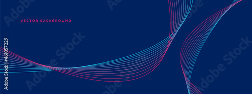 Abstract blue vector background with blue accent and pink colour edges, waving elements, clean business backdrop, elegant motion, futuristic poster