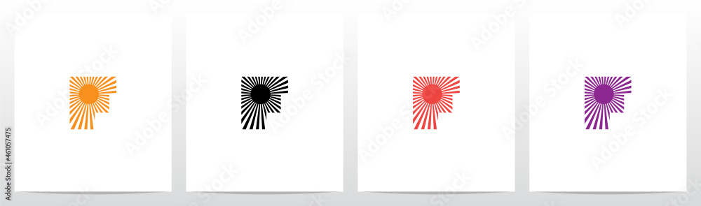 Sun Light On Letter Logo Design F