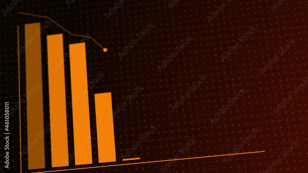 Raising bars of graph animation blue background. Grow chart business ...