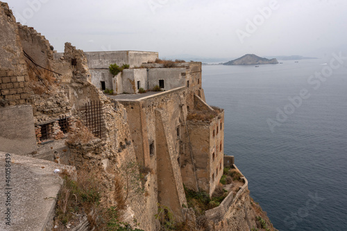 view of the terra murata castle in procida