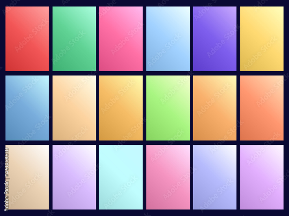 Abstract pastel color gradient backgrounds collection