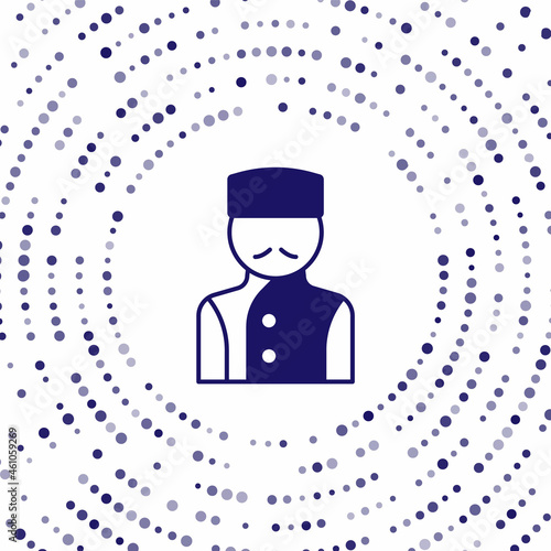 Blue Concierge icon isolated on white background. Abstract circle random dots. Vector