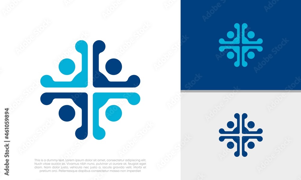 Obraz premium Human Resources Consulting Company, Global Community Logo. Social Networking logo designs.