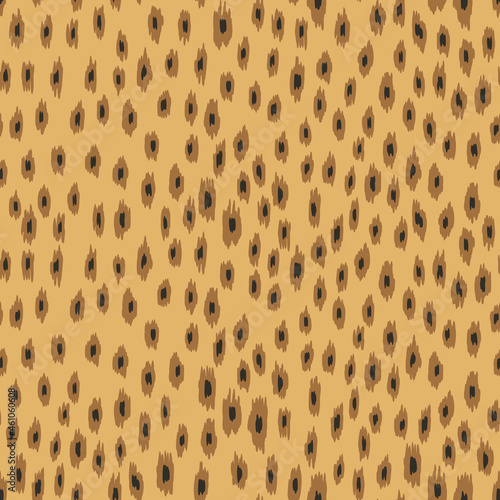 Abstract modern leopard seamless pattern. Animals trendy background. Beige and black decorative vector stock illustration for print, card, postcard, fabric, textile. Modern ornament of stylized skin