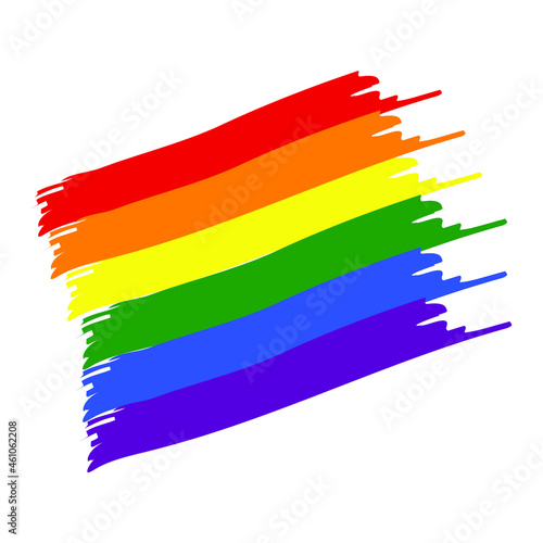 Rainbow pride LGBT flag  vector illustration. Lesbian, Gay, Bisexual and Transgender rights. isolated on white background.