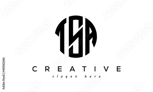 Letter TSA creative circle logo design vector	