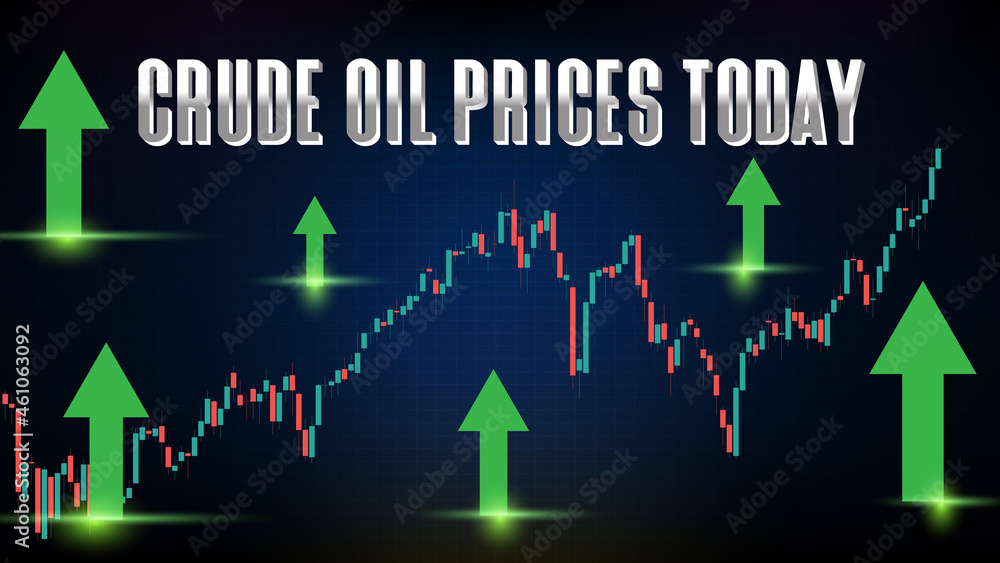 abstract background of blue wti crude oil stock market trading and market graph candlestick green red