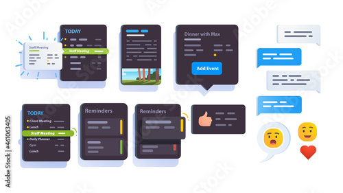 Planning app interface elements