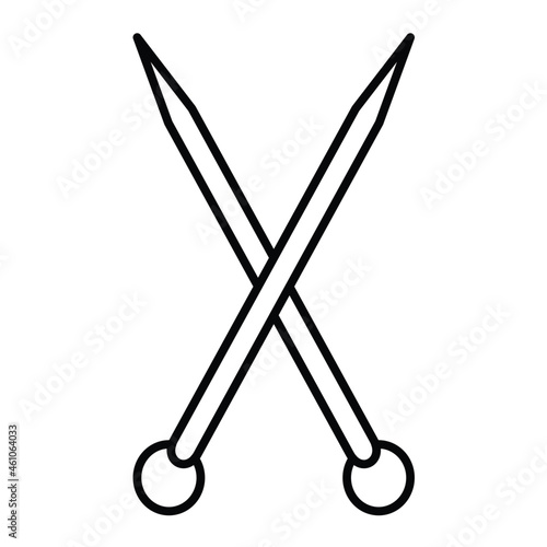 Vector Knitting Needles Outline Icon Design