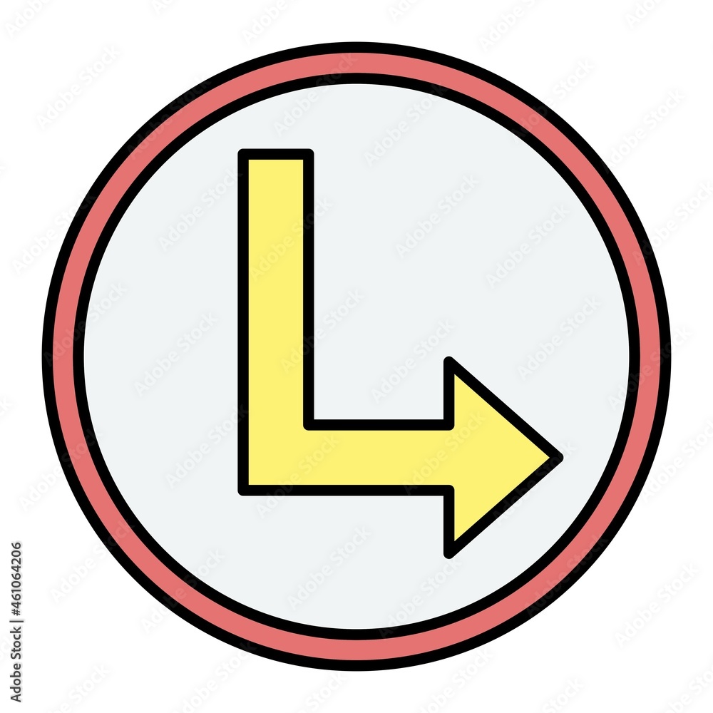 Vector Down Right Filled Outline Icon Design Vector Down Right Filled Outline Icon Design