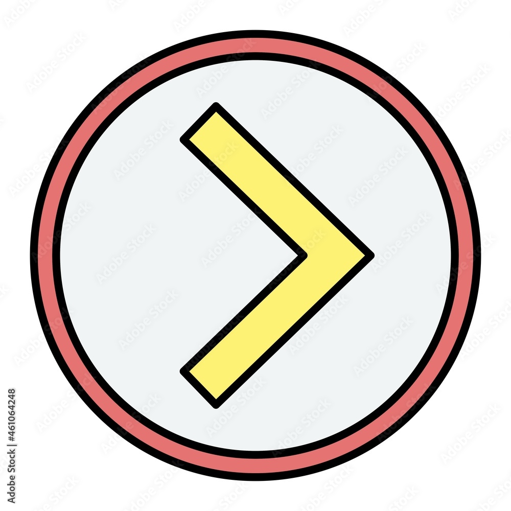 Vector Right Chevron Filled Outline Icon Design Vector Right Chevron Filled Outline Icon Design