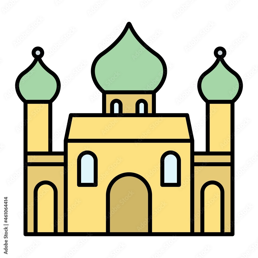 Vector Orthodox Church Filled Outline Icon Design