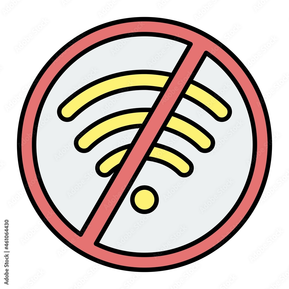 Vector No Internet Filled Outline Icon Design Vector No Internet Filled Outline Icon Design