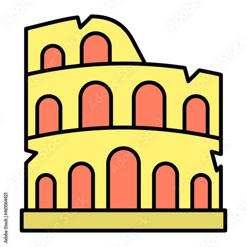  Vector Colosseum Filled Outline Icon Design