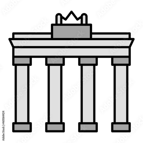 Vector Brandenburg Gate Filled Outline Icon Design