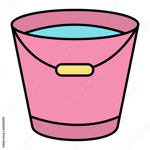 Vector Bucket Filled Outline Icon Design