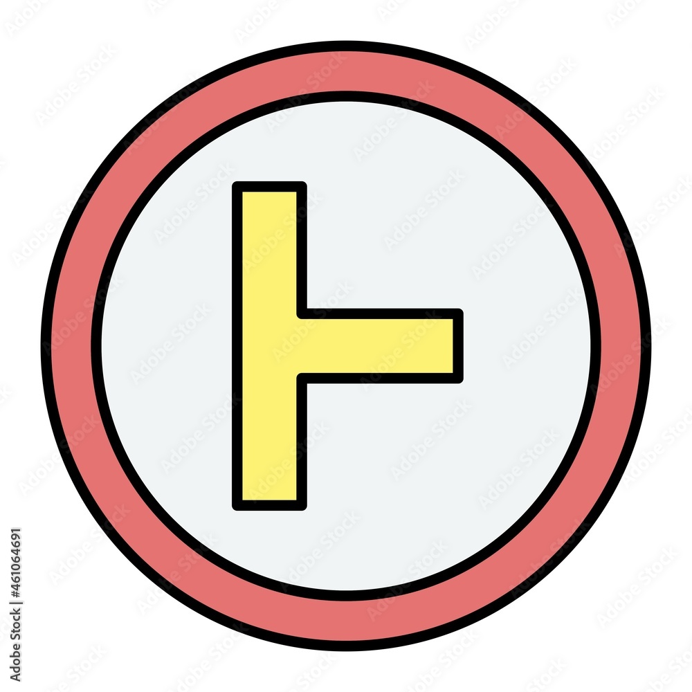 Vector Side Road Right Filled Outline Icon Design Vector Side Road Right Filled Outline Icon Design