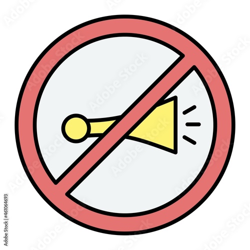 Vector No Horn Filled Outline Icon Design