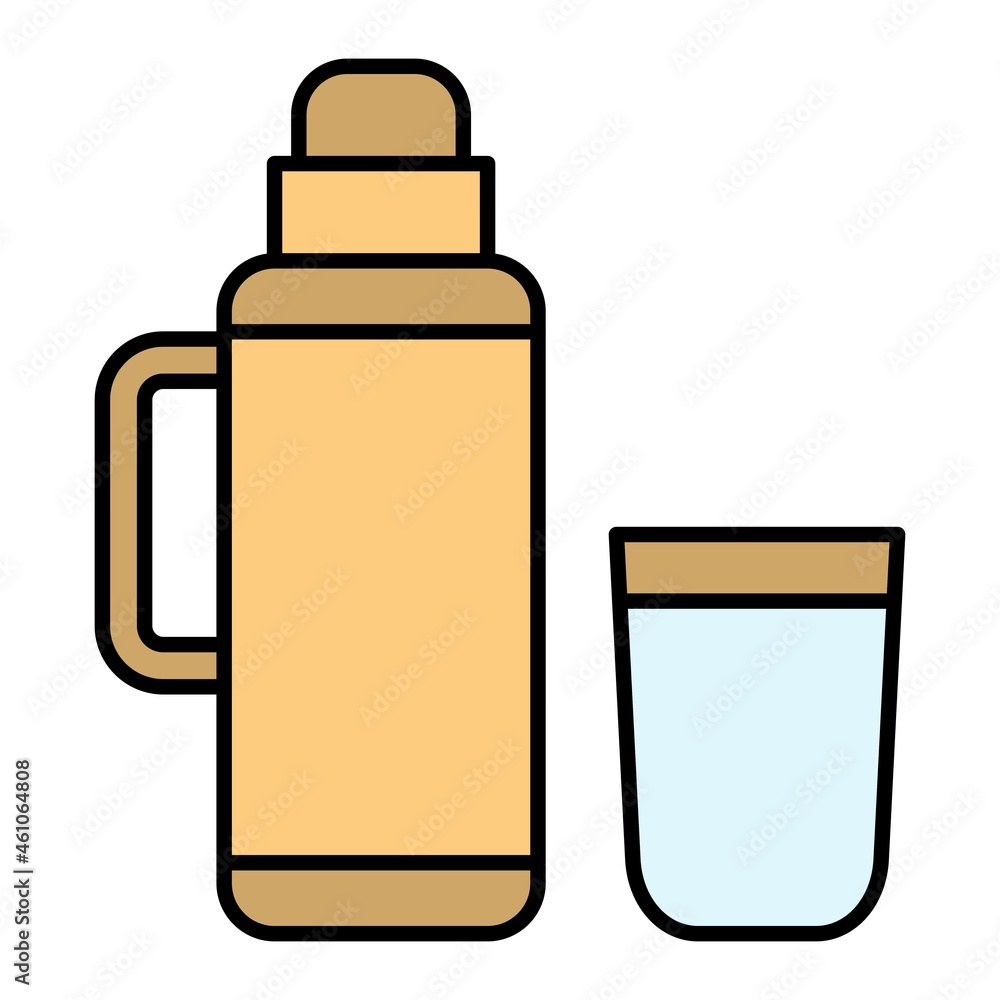 Vector Thermos Flask Filled Outline Icon Design Vector Thermos Flask Filled Outline Icon Design