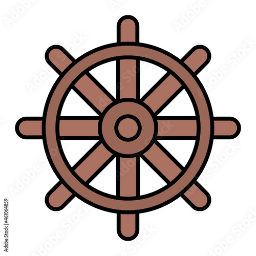 Vector Helm Filled Outline Icon Design