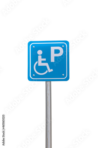 handicapped parking sign isolated on white background