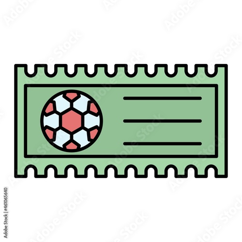 Vector Football Ticket Filled Outline Icon Design
