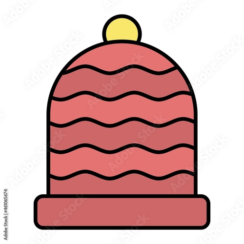 Vector Beanie Filled Outline Icon Design
