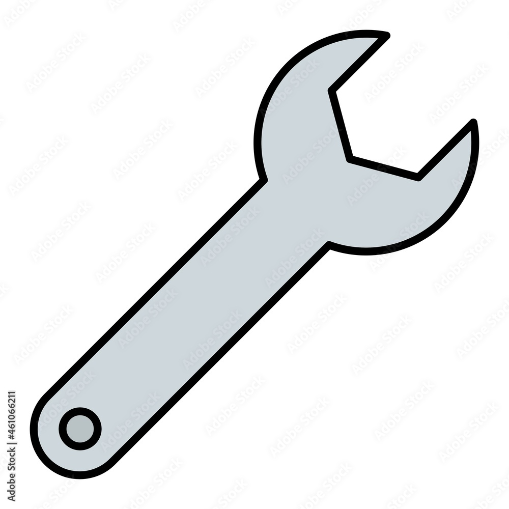 Vector Wrench Filled Outline Icon Design Vector Wrench Filled Outline Icon Design