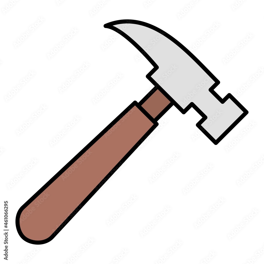 Vector Hammer Filled Outline Icon Design Vector Hammer Filled Outline Icon Design