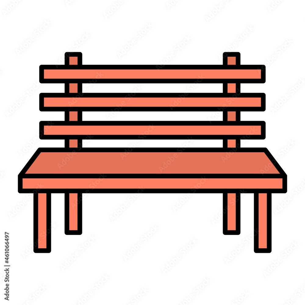 Vector Bench Filled Outline Icon Design Vector Bench Filled Outline Icon Design