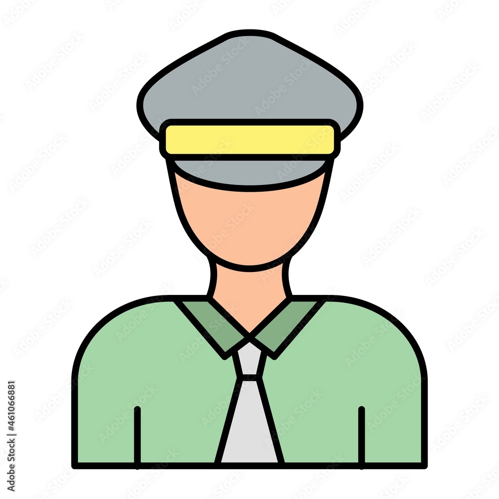 Vector Security Guard Filled Outline Icon Design Vector Security Guard Filled Outline Icon Design