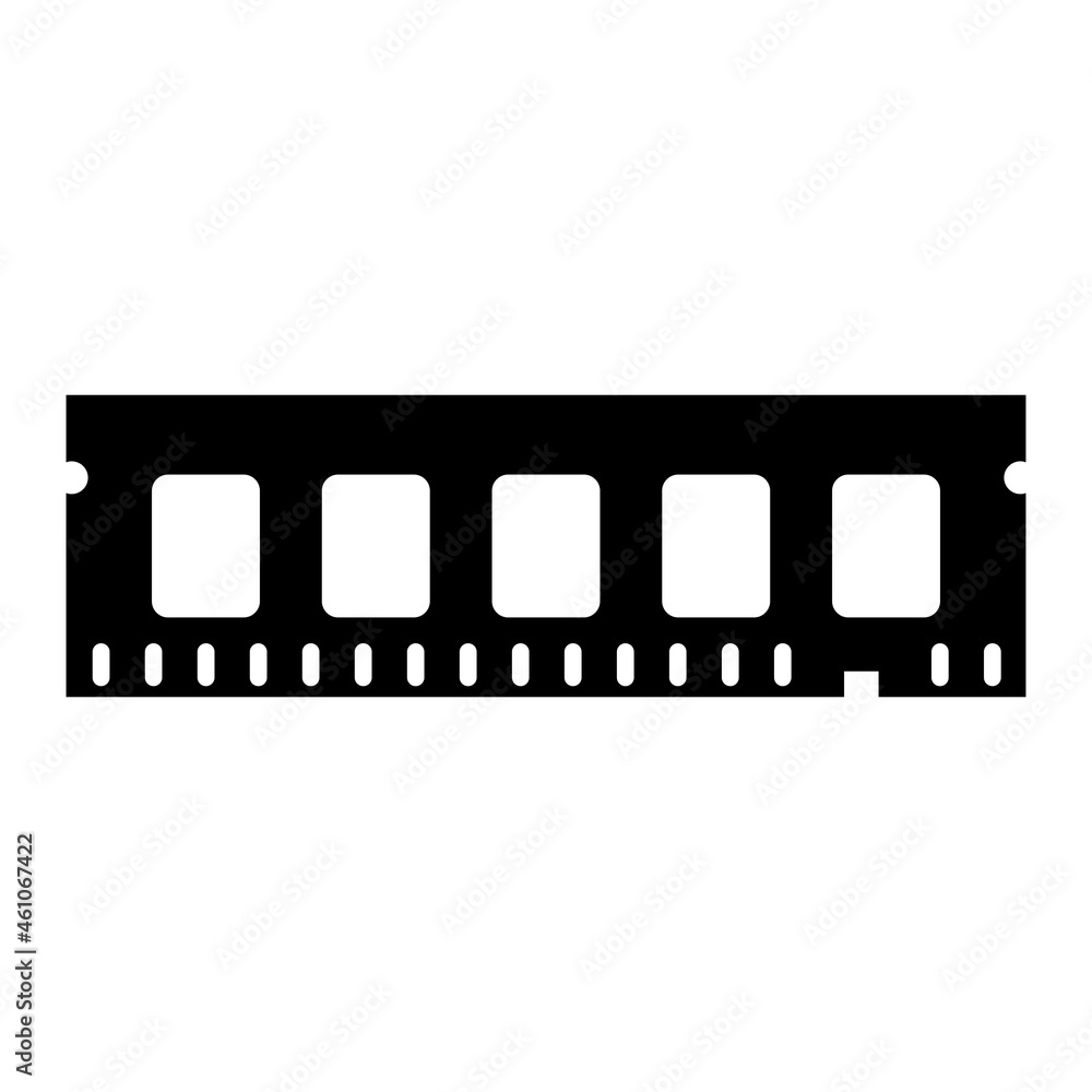 Vector Ram Memory Glyph Icon Design