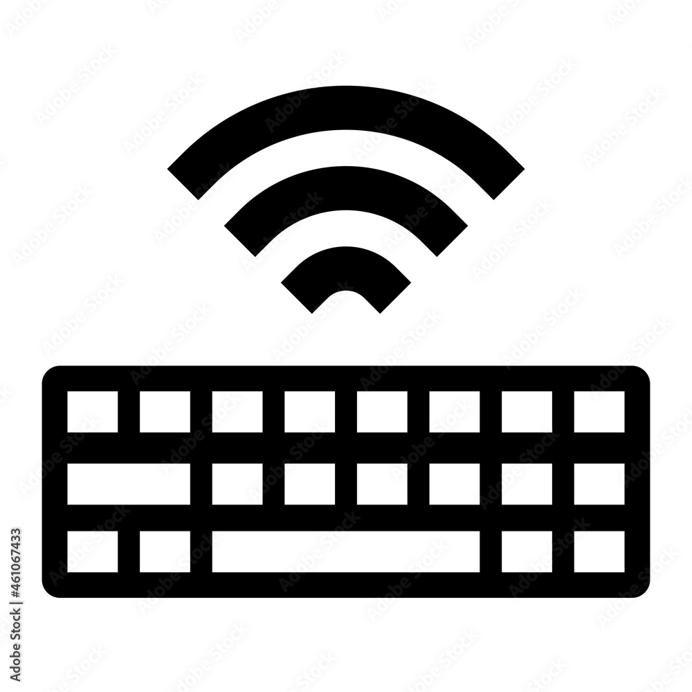 Vector Wireless Keyboard Glyph Icon Design Vector Wireless Keyboard Glyph Icon Design