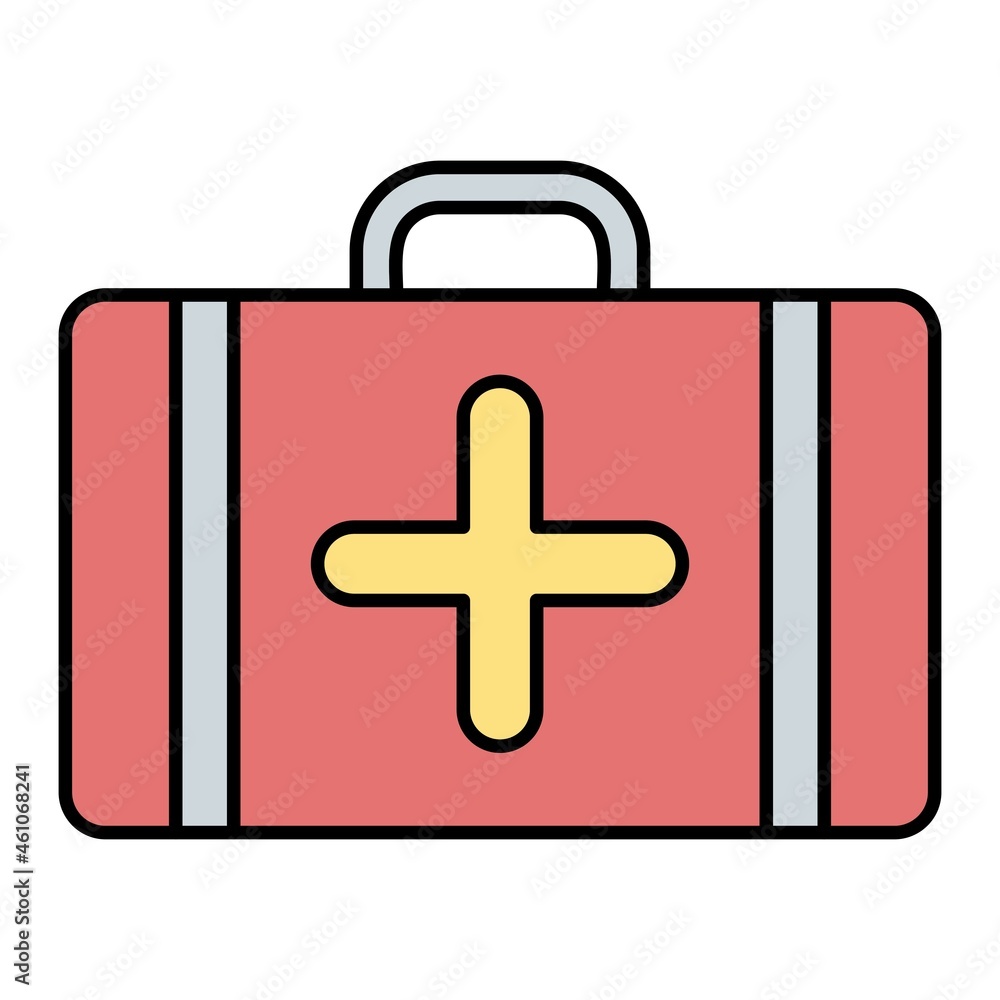 Obraz premium Vector First Aid Kit Filled Outline Icon Design