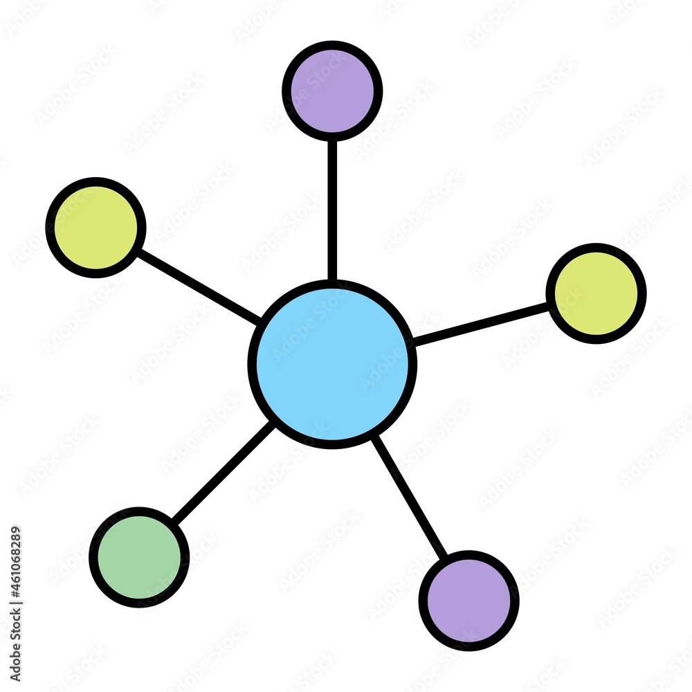 Vector Molecule Filled Outline Icon Design Vector Molecule Filled Outline Icon Design