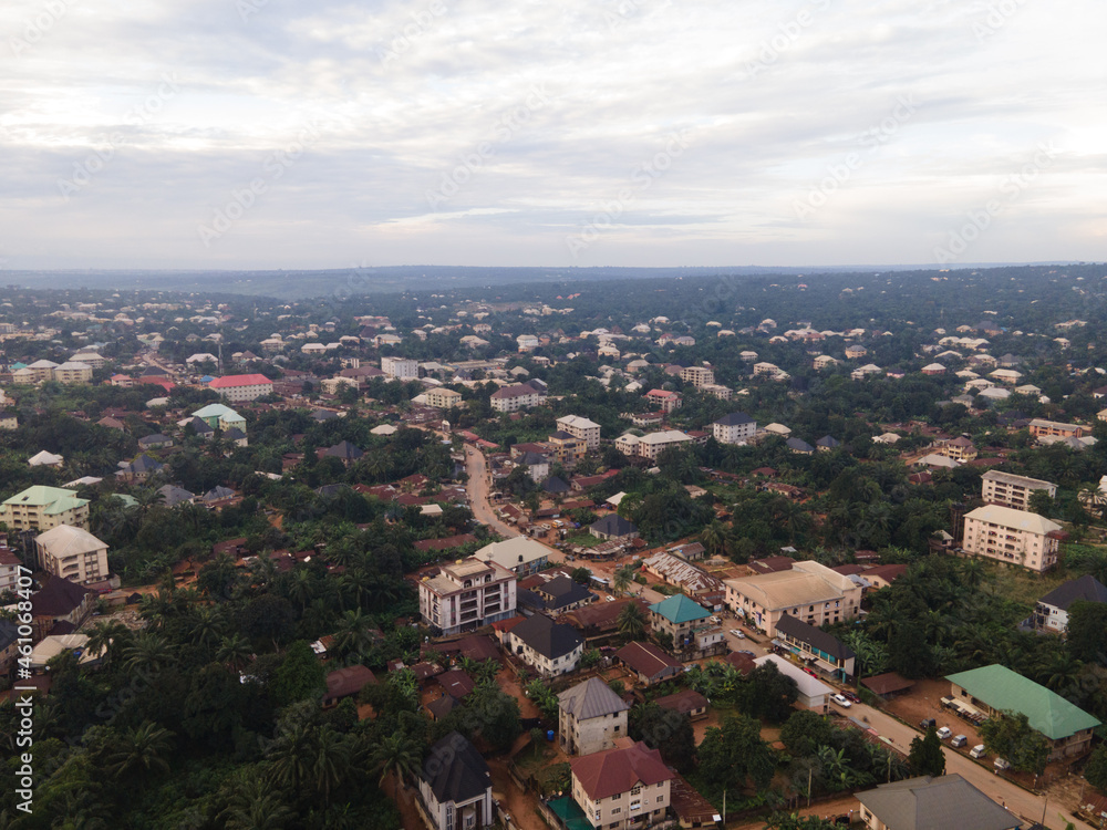 An aerial shot of the city of Nnewi, Anambra
