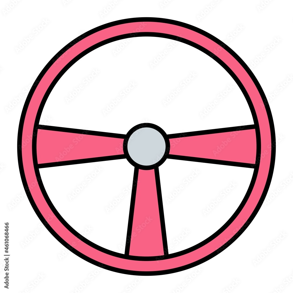 Vector Steering Wheel Filled Outline Icon Design Vector Steering Wheel Filled Outline Icon Design