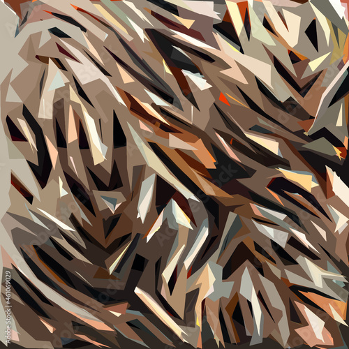 Abstract diagonal pattern from a modified image of a mixed autumn forest. Diagonal ornament in natural colors of autumn forest camouflage Leopard pattern.