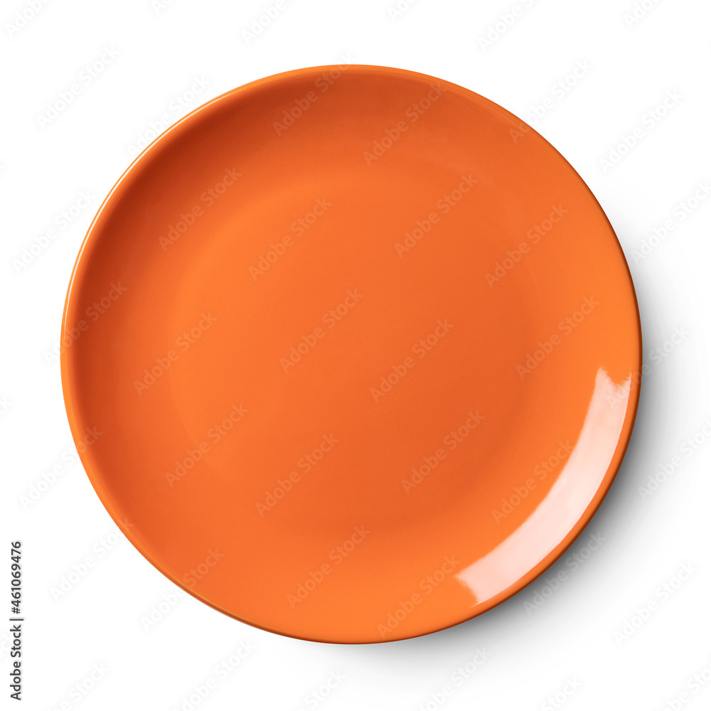 Empty ceramic round plate isolated on white with clipping path. Empty ceramic round plate isolated on white with clipping path.