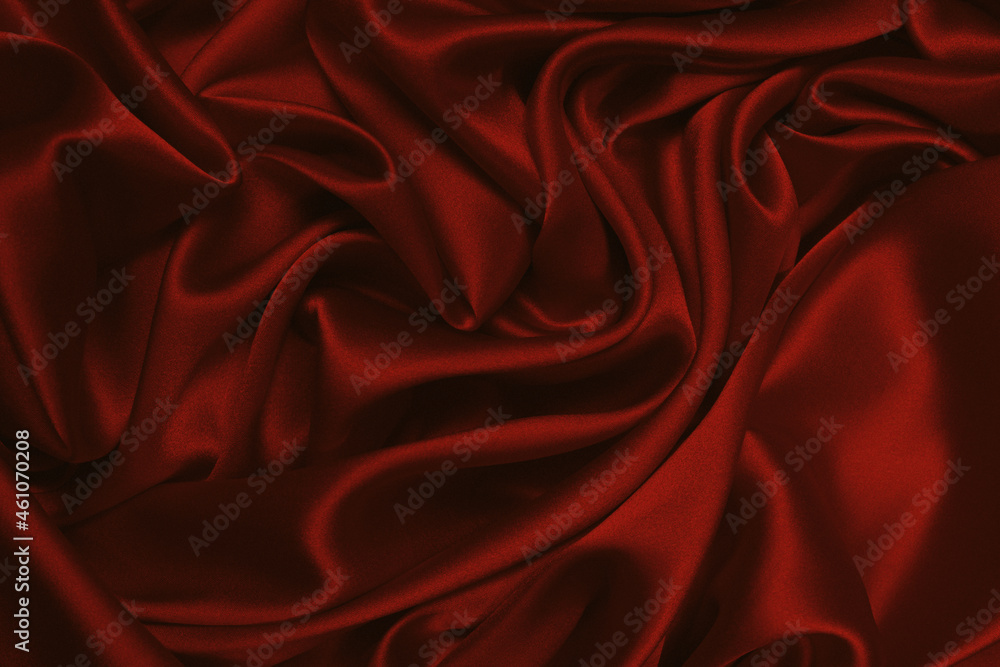 Fototapeta premium Rich and luxury red silk fabric texture background.