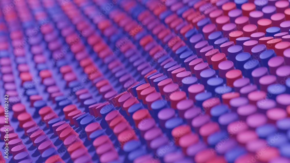 Obraz premium Abstract 3D Render Illustration Background design with Colorfull Purple Buttons.