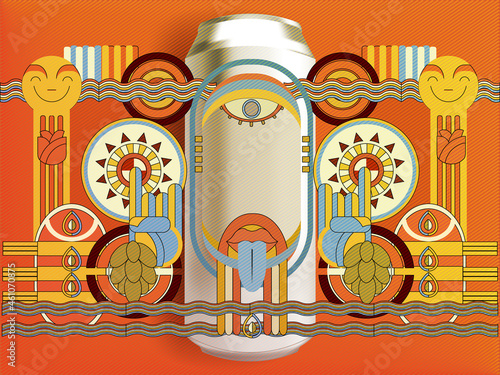 Retro poster in art deco style with beer can. It can be useful whether it is a specific show, club event, or special attraction.