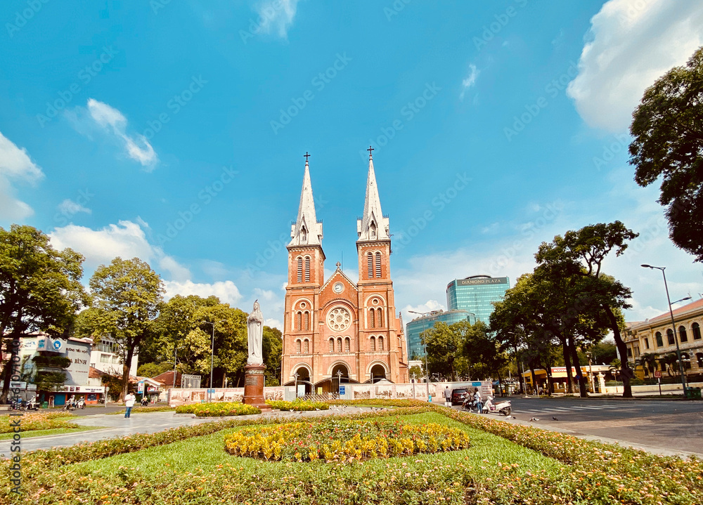 Fototapeta premium View of Notre Dame Cathedral (Nha Tho Duc Ba)