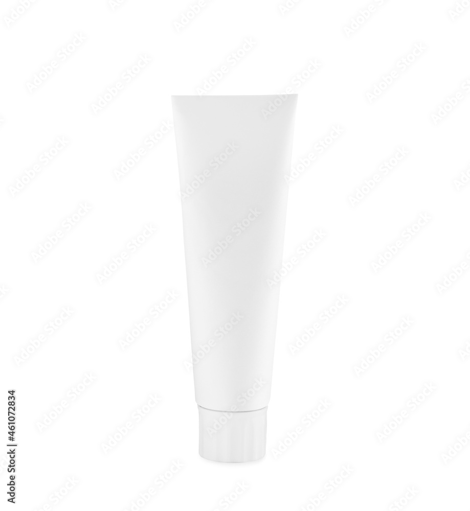 Blank tube of toothpaste isolated on white Blank tube of toothpaste isolated on white