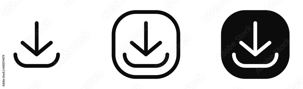 Download Icon Set. Set of Flat Style Vector Downloading Icons. User Interface Download Button Download Icon Set. Set of Flat Style Vector Downloading Icons. User Interface Download Button