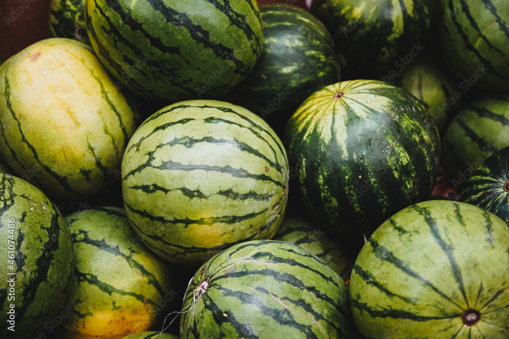 a top view of some watermelons