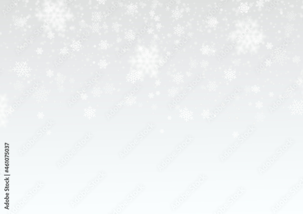 Snow flake vector on winter background, cold transparent concept. Creative snowflakes illustration isolated on white. Winter lights, Holiday card, falling snow Christmas ice overlay.