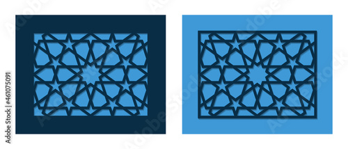 Template Islamic pattern for laser cutting or paper cut. Vector illustration.