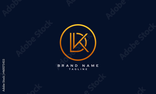 DK, KD, DVK , Abstract initial monogram letter alphabet logo design