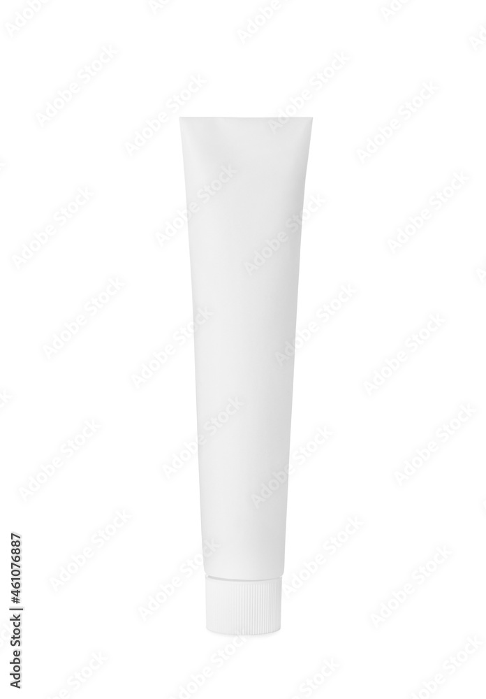Blank tube of toothpaste isolated on white Blank tube of toothpaste isolated on white